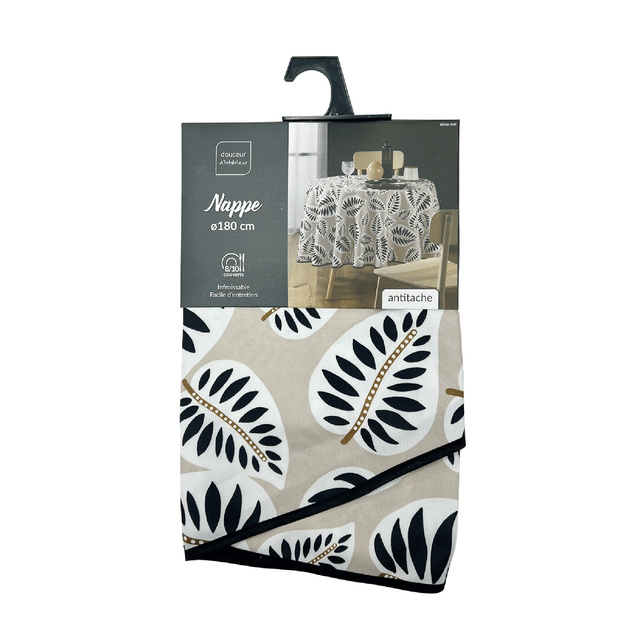 Fata de masa rotunda din poliester cu imprimeu ALMA, Ø 180 cm