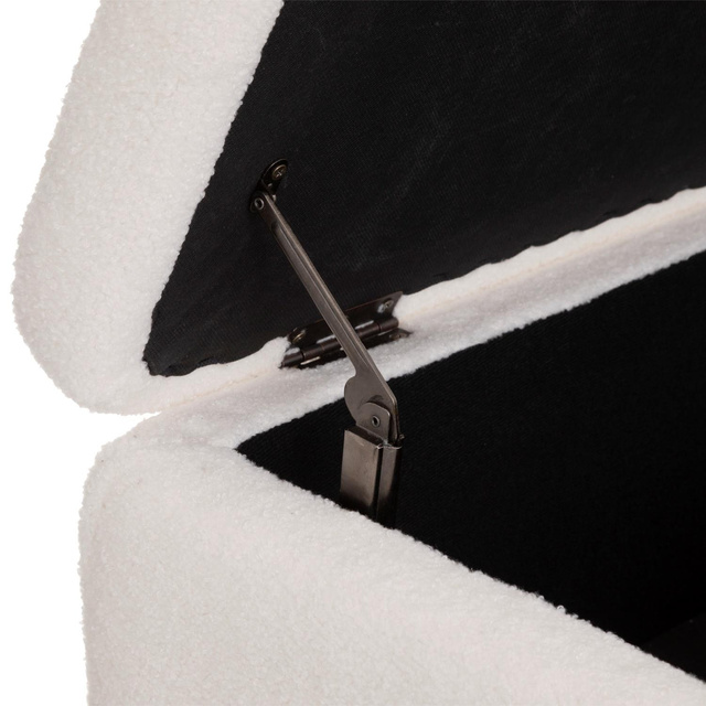 Puf cu spatiu depozitare, efect boucle, 100 x 40 x 48,5 cm