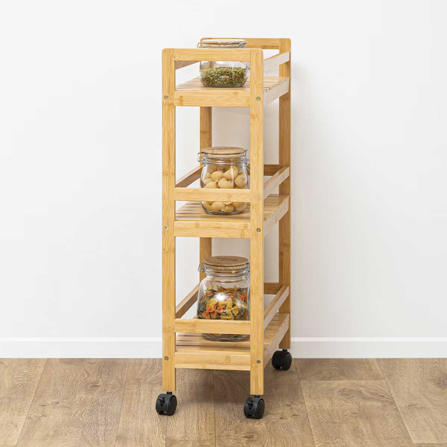 Carucior de bucatarie LINHA, 3 niveluri, din bambus
