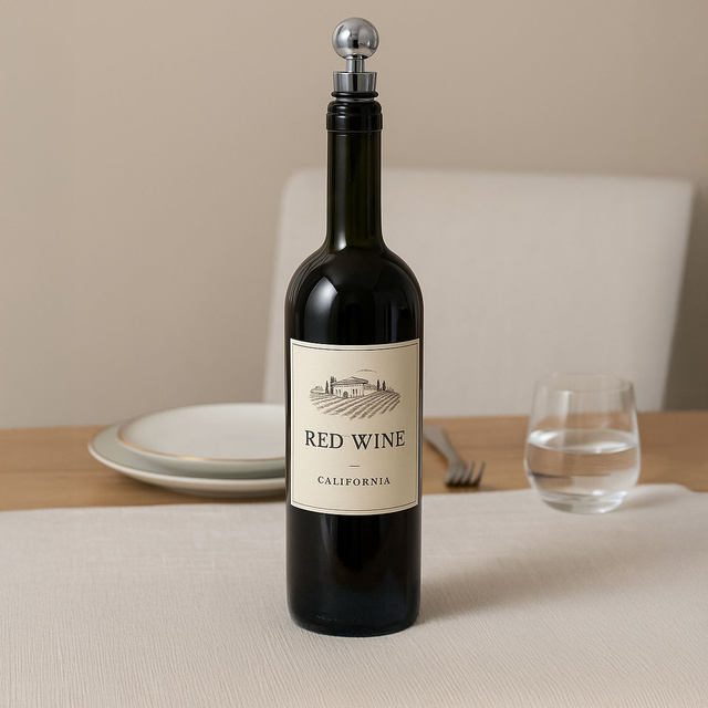 Dop pentru sticle de vin, reutilizabil, metal, 2 buc