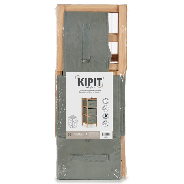 Comodă cu 3 sertare din material textil