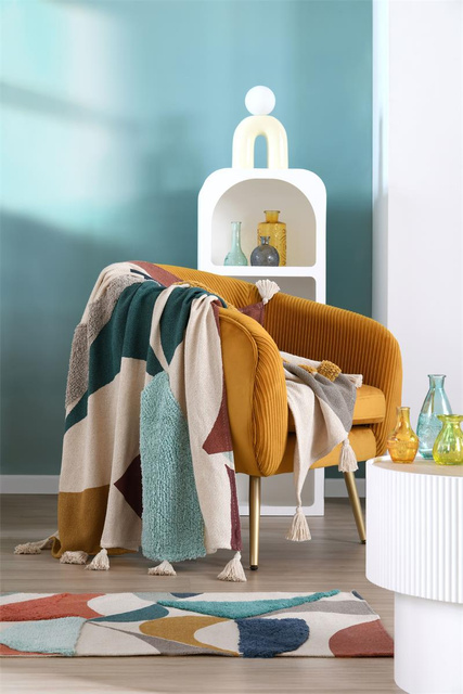 Pătură colorată din bumbac 125 x 150 cm