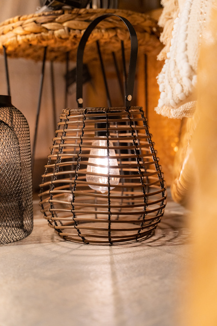 Felinar solar Viky, metal, inaltime 26 cm