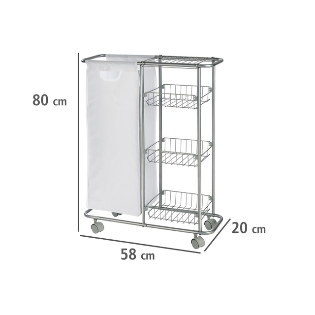 Carucior multifuncțional SLIM - raft de bucătărie, baie, WENKO