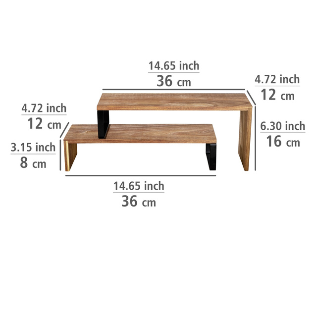 Raft bucatarie coltar, lemn de salcam, Vali, WENKO