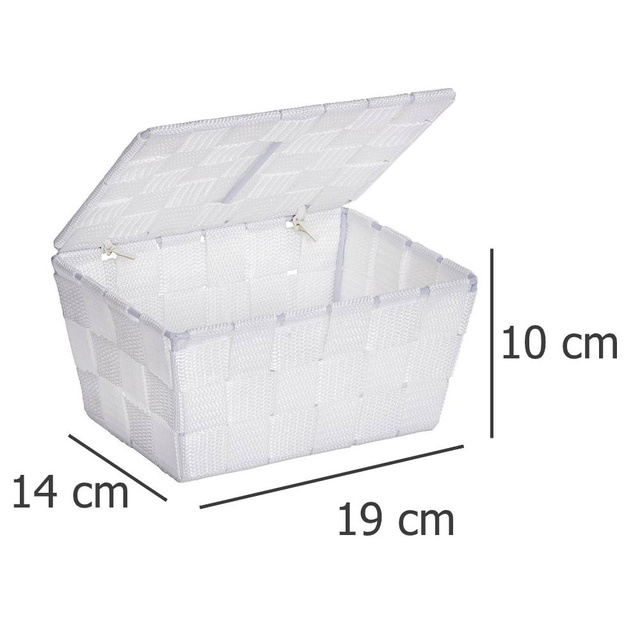 Coș cu capac pentru depozitare ADRIA, WENKO, alb