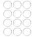 Inele pentru perdele de duș LARGE, 12 bucăți, Alb, Wenko