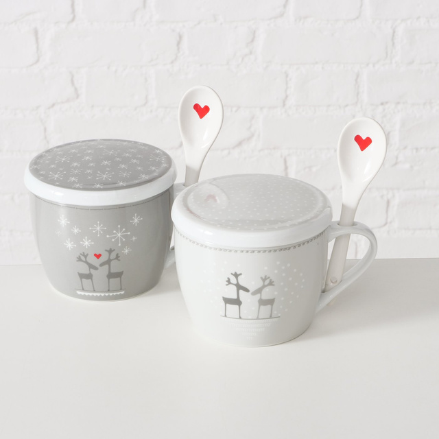 Cana jumbo de Crăciun cu capac și linguriță LOVELIES, 600 ml