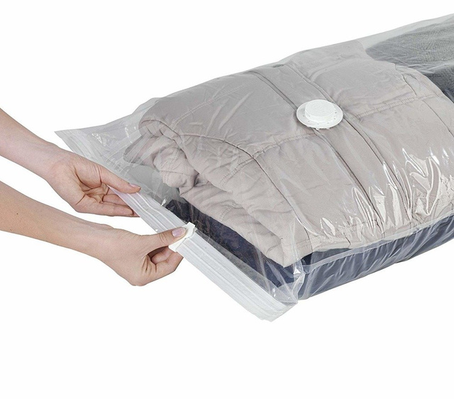 Pungi de ambalare in vid pentru haine Wenko, 6 bucati, Plastic, Transparent