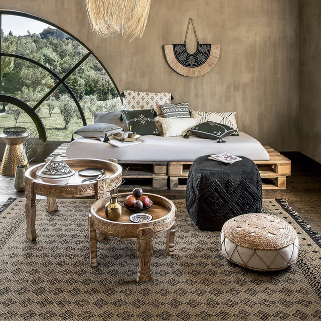 Puf țesut SOL, Ø 55 cm