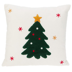 Pernă decorativă, model de sărbătoare, albă 44 x 44 cm, ren.