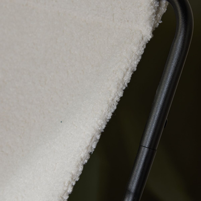 Fotoliu metalic MATISSE cu șezut bouclé