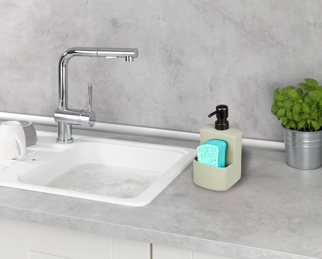 FESTIVAL dozator 2 în 1 pentru lichid de spălat și burete, WENKO