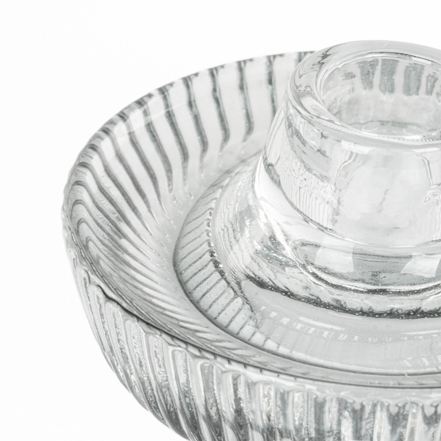 Suport lumanari cu nervuri din sticlă ARTY