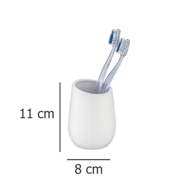 Pahar ceramic pentru periuțe de dinți BADI, gri, Wenko