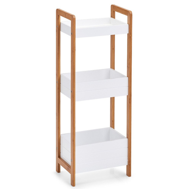 Raft din fibra de bambus, trei niveluri, o piesa de mobilier cu recipiente.