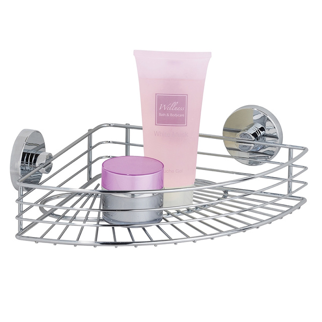 Raft de col pentru baie BARI, Vacuum-Loc - oțel cromat, WENKO, argintiu lucios