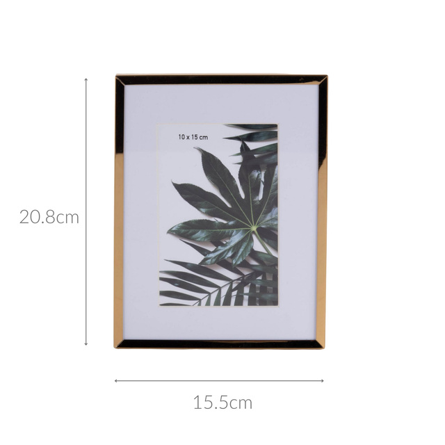 Ramă metalică pentru fotografie, passe-partout, 20,8 x 15,5 x 1 cm