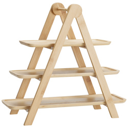 Tavă cu trei niveluri pentru gustări FLUX, bambus, 43 x 18 x 39 cm