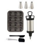 Forma de copt pentru briose cu accesorii pentru decorare