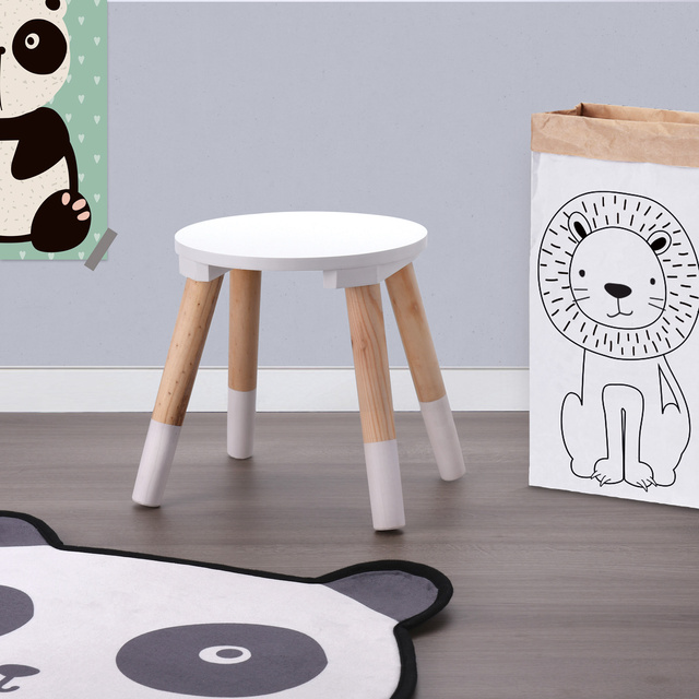 Scaun pentru copii din lemn - alb