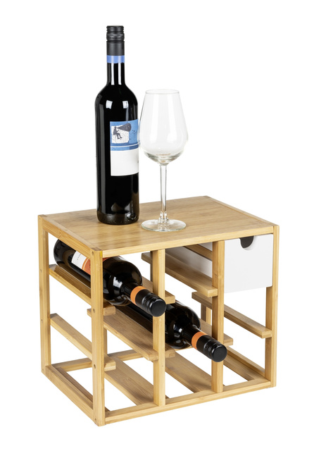 Raft pentru vinuri din bambus FINJA, culoare naturală, Wenko