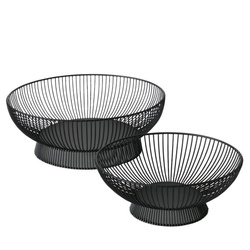Fructiera metalica, Balu, 2 buc, negru
