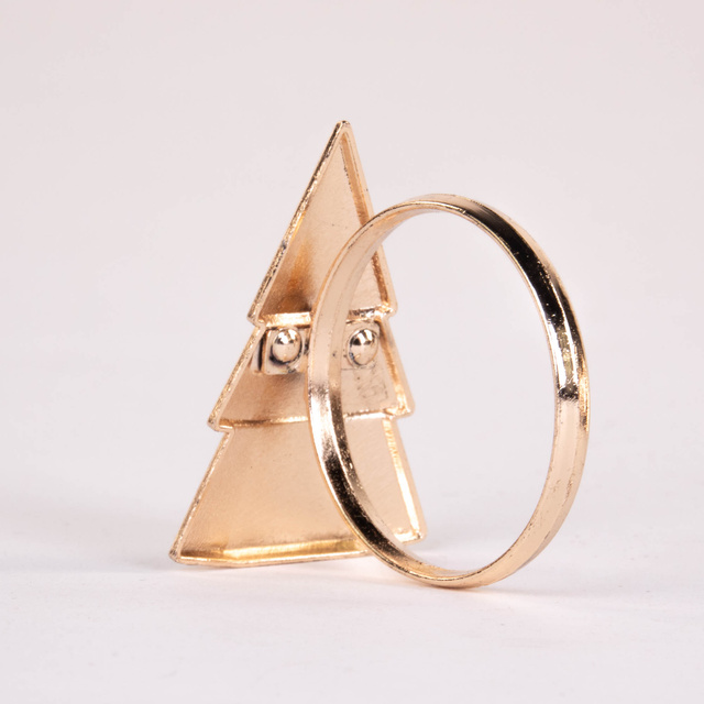 Ineluri aurii pentru șervețele cu motiv sărbătoresc, 4 buc.