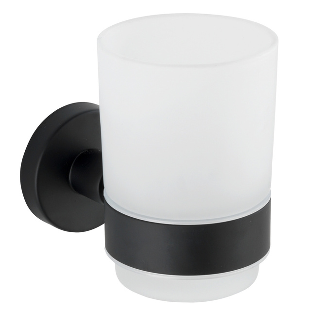 Suport pentru periuțe de dinți de montat pe perete BOSIO, negru, WENKO