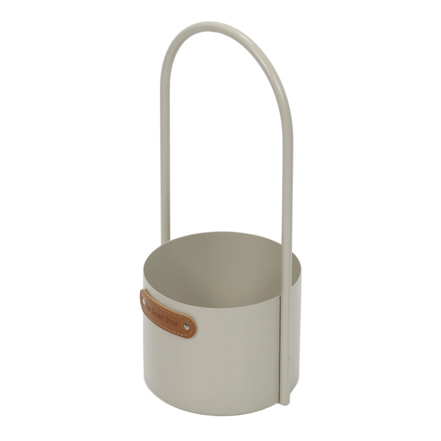 Ghiveci de flori metalic cu maner, Ø 13 x 30 cm