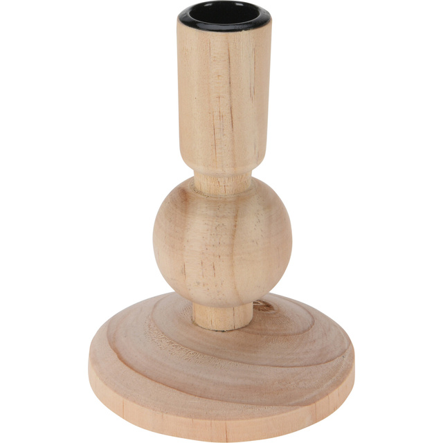 Sfeșnic din lemn natural, înălțime 23 cm