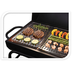 Tava gratar, pliabila, BBQ din otel inoxidabil, 46 x 30 cm