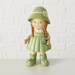 Figurina decorativa, fetita in costum verde Saskia, inaltime 15,5 cm