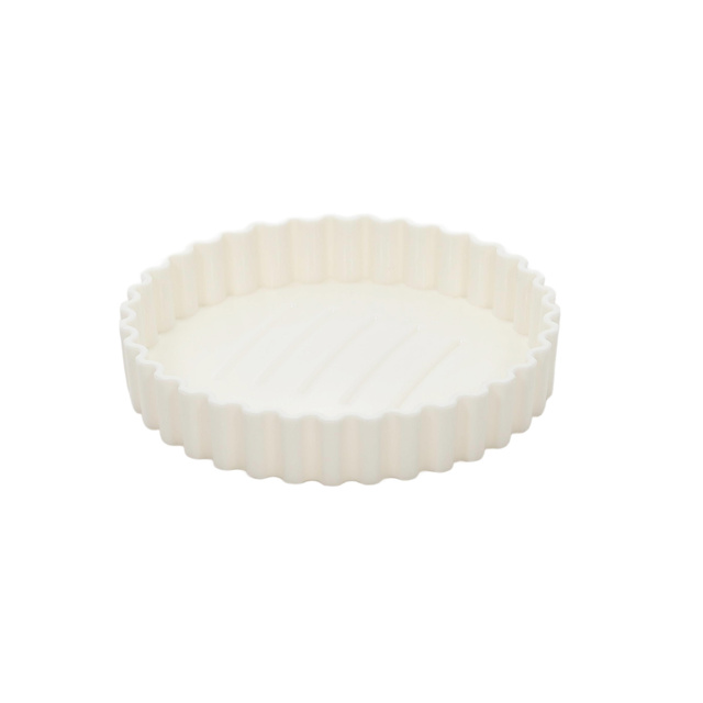 Savoniera rotunda Minas, plastic, alb, Ø 11 cm