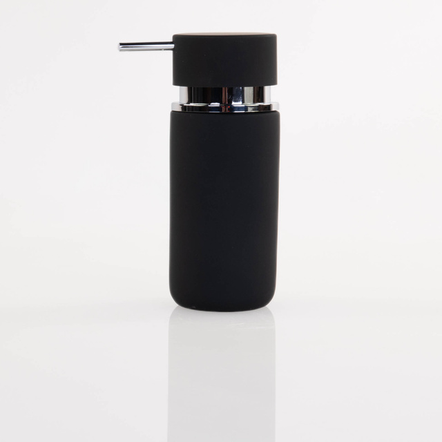 Dispenser săpun lichid RUBBER, 16 cm, Negru, ZELLER