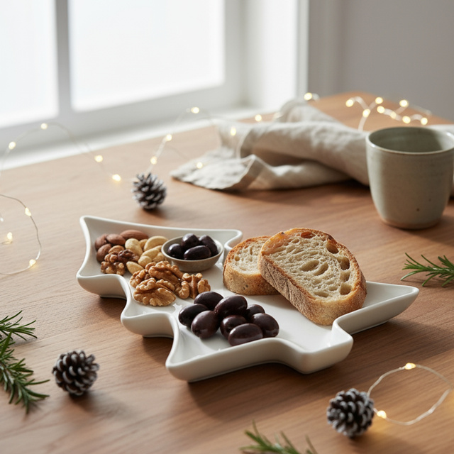 Platou pentru aperitive în formă de brad, 34 x 27 cm