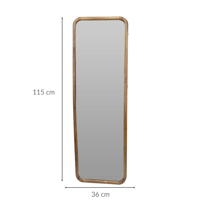 Oglindă mare de perete cu ramă din lemn, 36 x 2,5 x 115 cm