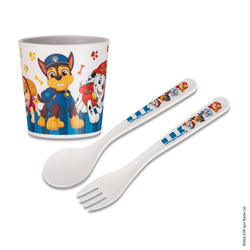 Set cană + tacâmuri, EASY EATER  Patrula cățelușilor, 3 elemente, KOZIOL