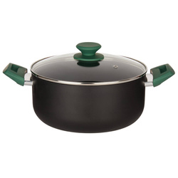 Oală din aluminiu Ø 24 cm cu capac din sticlă