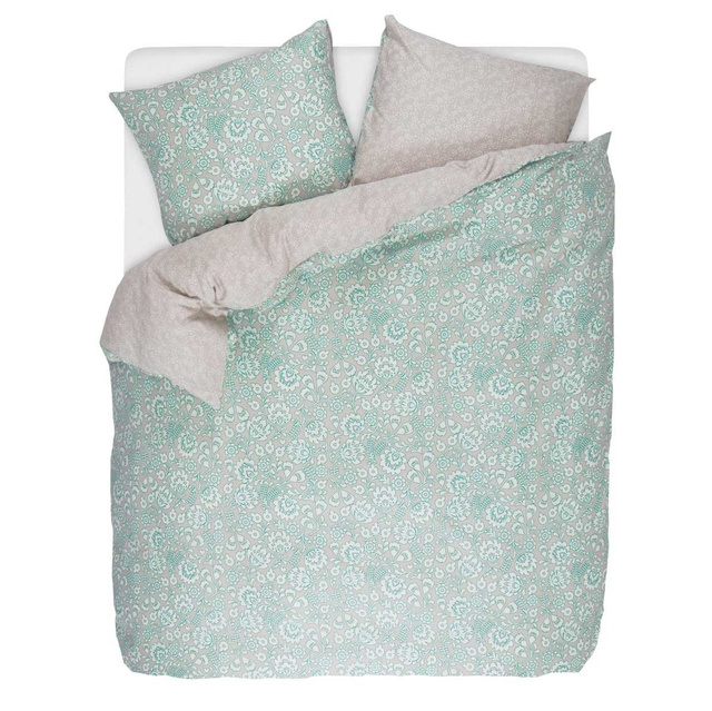 Set de lenjerie din bumbac satinat de culoare turcoaz, 200 x 220 cm, Esprit,