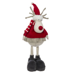 Figurină Lady Reindeer, roșu, plastic, 61 cm