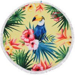 Prosop de plaja rotund cu tucan, Ø 150 cm