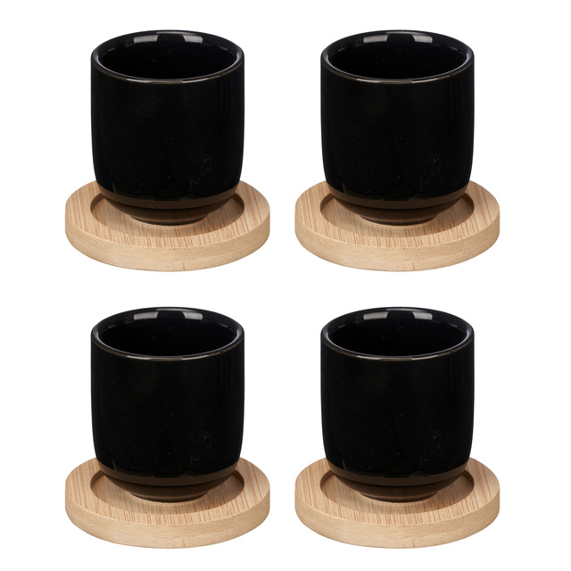 Boluri pentru gustări BUMY pe platou cu lingurițe din lemn, 10 x 39 x 6 cm