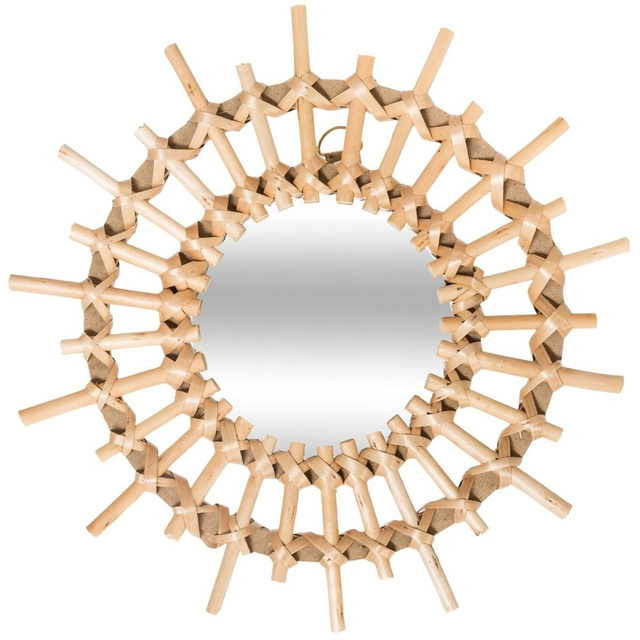 Set de oglinzi decorative cu rama din răchită, Ø 28 cm, 3 bucăți