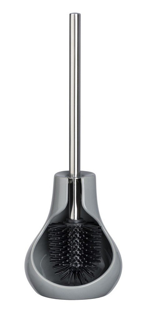 Perie WC cu suport Drop Neo, Gri, 40x14x13,5 cm, Wenko