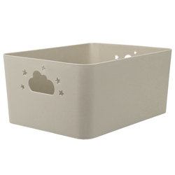 Coș de depozitare NEBULA cu mânere în formă de norișor și stea, înălțime 11 cm, gri