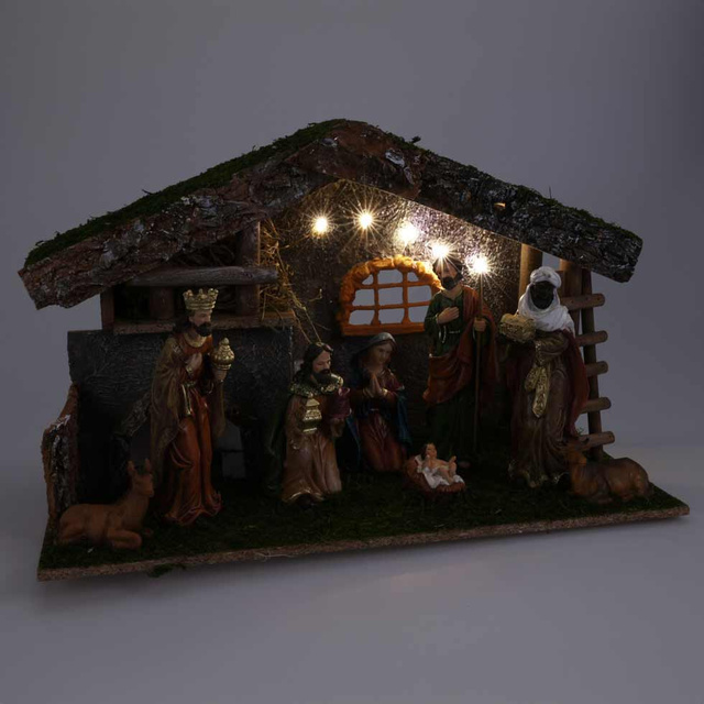 Icoană de Crăciun cu LED, 8 personaje