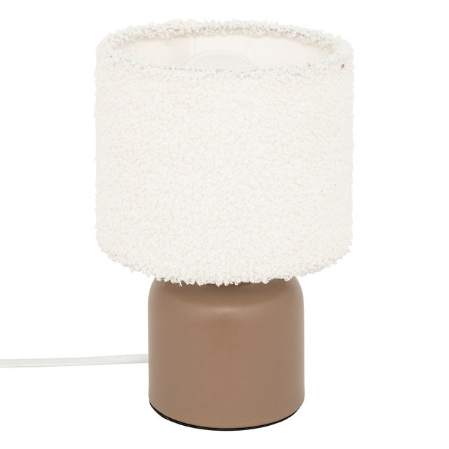 Lampă cilindrică Bouclé Bona maro înălțime 22 cm