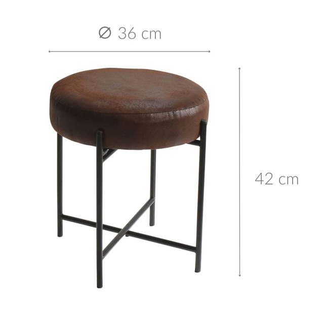 Taburet rotund cu cadru metalic, Ø 36 cm