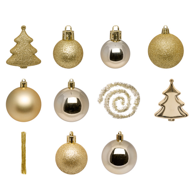 Set de ornamente de Crăciun, 44 de elemente